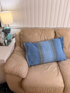 Nepalese Handwoven Blues Pillowcase Cover 18" x 29"